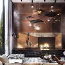 Black Wheel Pendant Light - LUUGAA