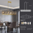 Champagne Gold Oval Crystal Chandelier - LUUGAA