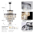 Elysian Black Crystal Chandelier - LUUGAA