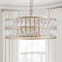 Golden Aura Modern Crystal Drum Chandelier - LUUGAA