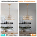 Golden Aura Modern Crystal Drum Chandelier - LUUGAA