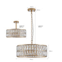 Golden Aura Modern Crystal Drum Chandelier - LUUGAA