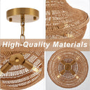 Meadow Breeze Rattan Woven Pendant Light - LUUGAA