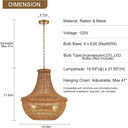 Meadow Breeze Rattan Woven Pendant Light - LUUGAA
