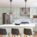Midnight Glow Modern Crystal Drum Chandelier - LUUGAA