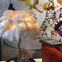 Ostrich Feather Table Lamp - LUUGAA