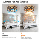 Round Farmhouse Style Modern ceiling Fan Light - LUUGAA