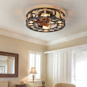 Round Farmhouse Style Modern ceiling Fan Light - LUUGAA