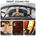 Round Farmhouse Style Modern ceiling Fan Light - LUUGAA