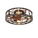 Round Farmhouse Style Modern ceiling Fan Light - LUUGAA
