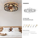 Round Farmhouse Style Modern ceiling Fan Light - LUUGAA