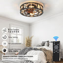 Round Farmhouse Style Modern ceiling Fan Light - LUUGAA