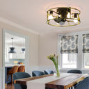 Round Farmhouse Style Modern Fan Fan Light 6 Speed B - LUUGAA