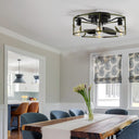 Round Farmhouse Style Modern Fan Fan Light 6 Speed B - LUUGAA