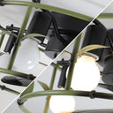 Round Farmhouse Style Modern Fan Fan Light 6 Speed B - LUUGAA