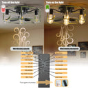 Round Farmhouse Style Modern Fan Fan Light 6 Speed B - LUUGAA