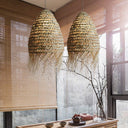 Straw Hat Rattan Woven Pendant Light - LUUGAA
