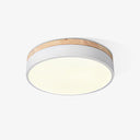 White Round Wooden Ceiling Lamp - LUUGAA