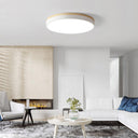 White Round Wooden Ceiling Lamp - LUUGAA