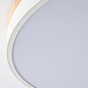 White Round Wooden Ceiling Lamp - LUUGAA