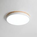 White Round Wooden Ceiling Lamp - LUUGAA