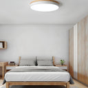 White Round Wooden Ceiling Lamp - LUUGAA