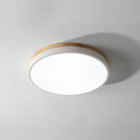 White Round Wooden Ceiling Lamp - LUUGAA
