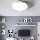 White Round Wooden Ceiling Lamp - LUUGAA