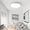 White Round Wooden Ceiling Lamp - LUUGAA