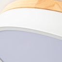 White Round Wooden Ceiling Lamp - LUUGAA