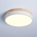 White Round Wooden Ceiling Lamp - LUUGAA