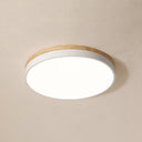White Round Wooden Ceiling Lamp - LUUGAA