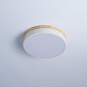 White Round Wooden Ceiling Lamp - LUUGAA