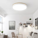 White Round Wooden Ceiling Lamp - LUUGAA