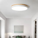 White Round Wooden Ceiling Lamp - LUUGAA