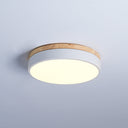 White Round Wooden Ceiling Lamp - LUUGAA