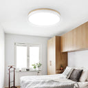 White Round Wooden Ceiling Lamp - LUUGAA