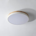 White Round Wooden Ceiling Lamp - LUUGAA