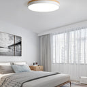 White Round Wooden Ceiling Lamp - LUUGAA