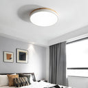 White Round Wooden Ceiling Lamp - LUUGAA