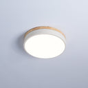 White Round Wooden Ceiling Lamp - LUUGAA