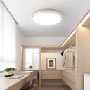 White Round Wooden Ceiling Lamp - LUUGAA