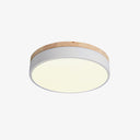 White Round Wooden Ceiling Lamp - LUUGAA