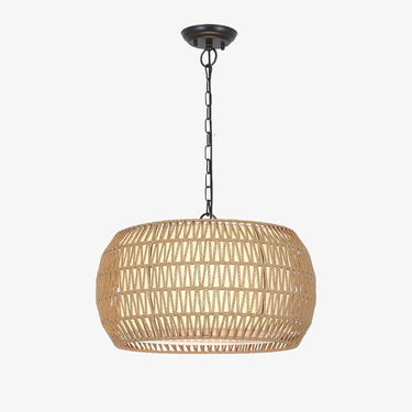 Sacred Radiance Rattan Woven Pendant Light