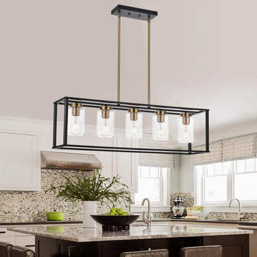 Harrison Industrial Farmhouse 5-Light Chandelier