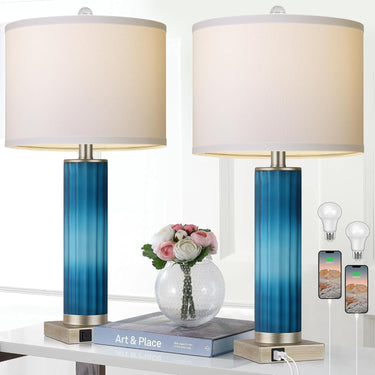 Coastal Gradient Blue Glass Table Lamp