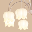 White Lily of the Valley Chandelier LB-ME-DD-9961 $169.00 【Craftsmanship and Material】Our White Lily of the Valley Chandelier features a baked paint finish, with the lamp body made of wrought iron for durability and eco-friendliness. The lampshade is made