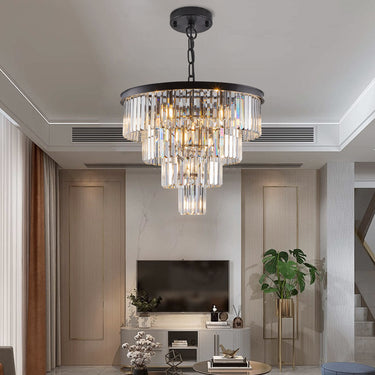 Evelyn Black Crystal Chandelier