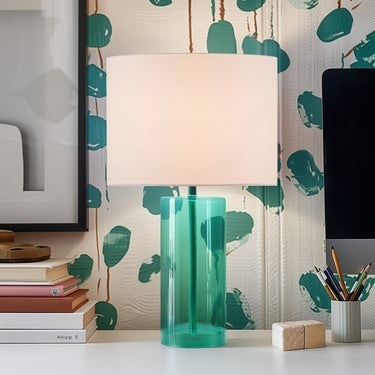 Azure Glow Glass Table Lamp