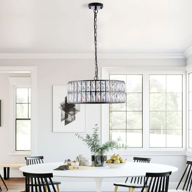 Midnight Glow Modern Crystal Drum Chandelier